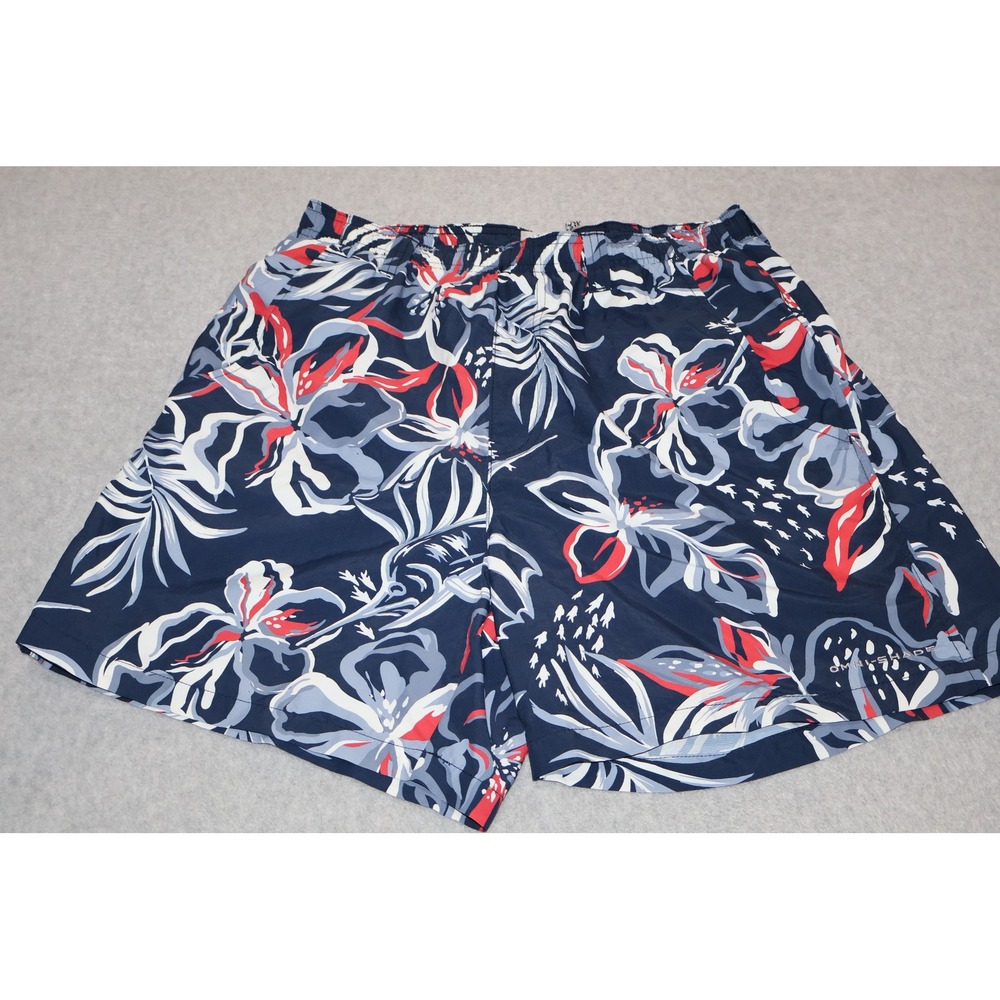 Columbia PFG Swim Trunks Mens Small Blue Floral Performance Fishing Gear Shorts